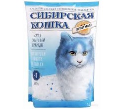 Наполнитель Сибирская кошка силикагель Элит, 4л
