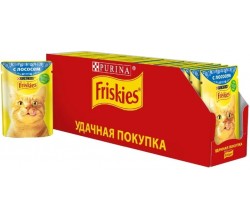 Влажный корм FRISKIES Для кошки Лосось В Подливе 26шт 85г