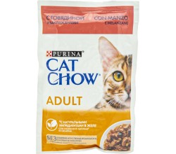 Корм Cat Chow Adult говядина и баклажаны 85 г