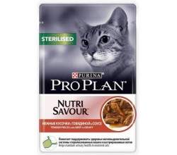 PRO PLAN для стерилизованных  кошек Говядина в соусе 85г