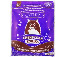 Наполнитель Сибирская Кошка Супер комкующийся 20кг 