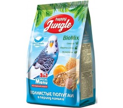 Happy Jungle для волнистых попугаев в период линьки 500 г