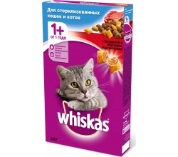 Whiskas Вкусные подушечки с говядиной 350 гр