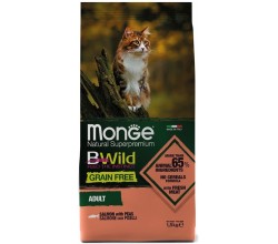 Monge Cat Bwild Grain Free для взрослых тунец и горох 1.5 кг