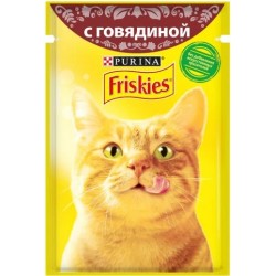 FRISKIES для кошки Говядина В Подливе 85г
