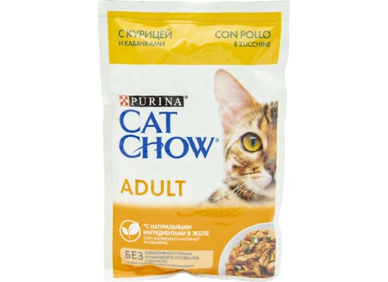 Корм Cat Chow Adult курица и кабачки 85 г