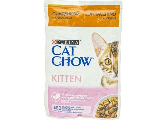 Корм Cat Chow Kitten индейка и кабачки 85 г