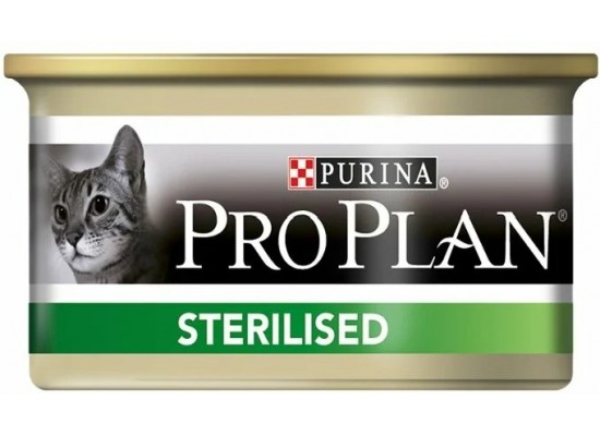 PRO PLAN для стерилизованных  кошек  Тунец 85г железная банка