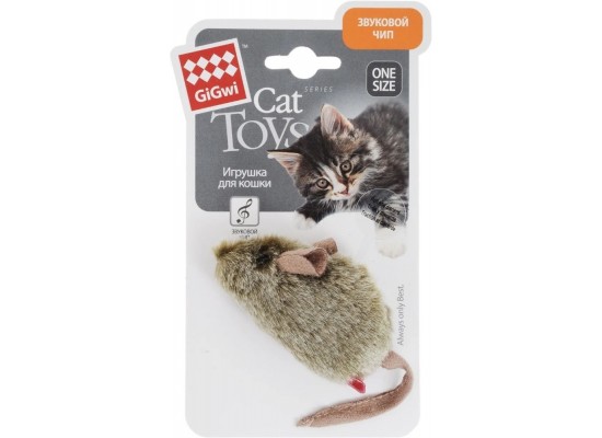 Игрушка для кошек GiGwi Cat Toys Мышка 75101 коричневый