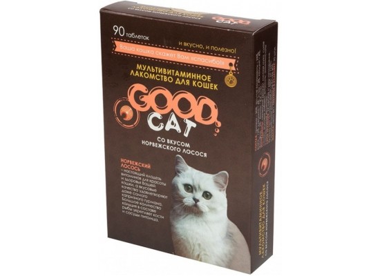 Лакомство GOOD CAT для кошек со вкусом норвежского лосося 90 таблеток
