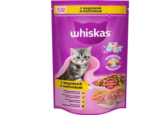 Whiskas Вкусные подушечки с молоком 350 г