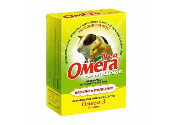 Астрафарм Omega Нео витаминизированное лакомство для грызунов с биотином, 50 гр