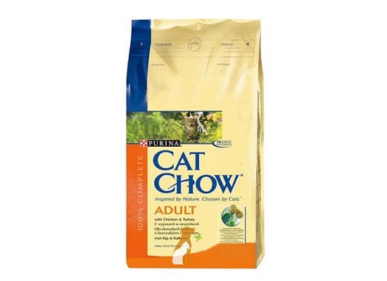 Cat Chow Adult Chicken&Turkey для кошек (курица-индейка) 15 кг