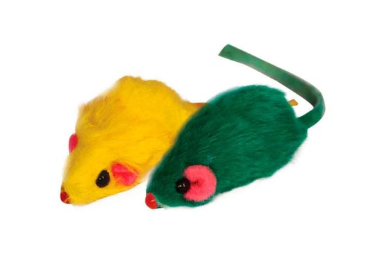Игрушка погремушная мышь цветная