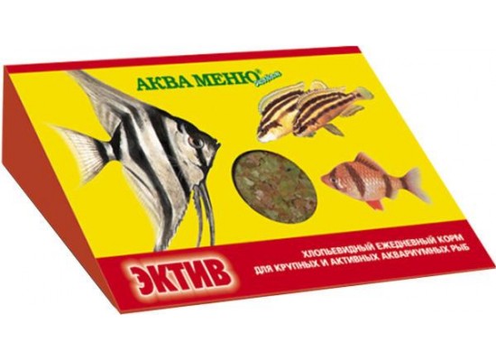 Корм для рыб "Аква-меню" Эктив 11 гр хлопья для крупных рыб