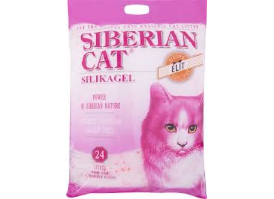 Наполнитель Сибирская Кошка элитный 24 л силикагель для привередливых кошек розовый